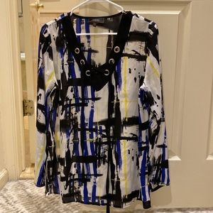 Black blue white and yellow tunic
